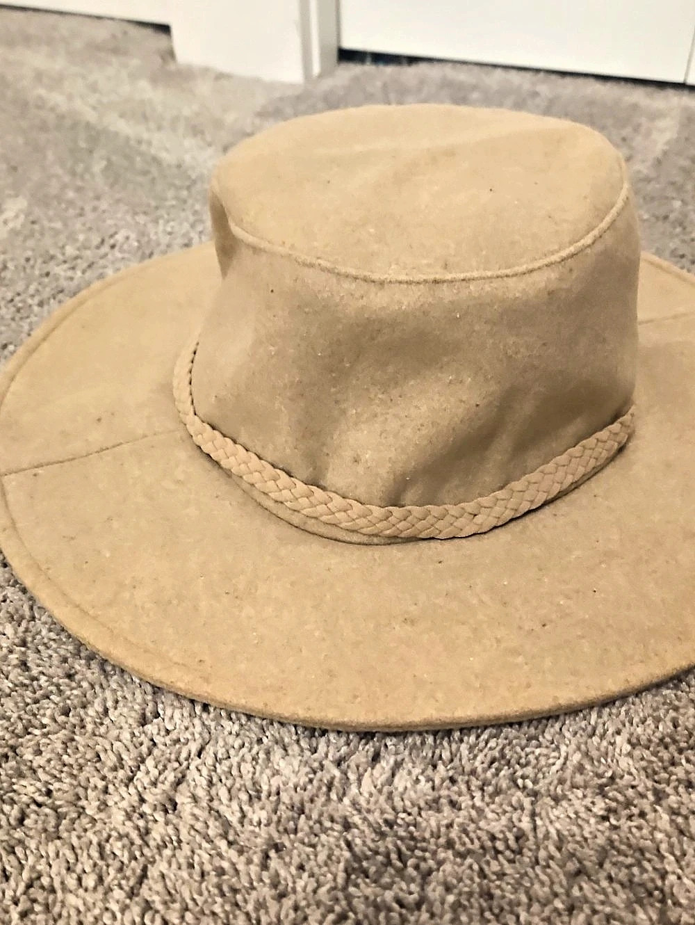ASN Braided Band Wide Brim Hat in Brown NWT